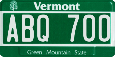 VT license plate ABQ700