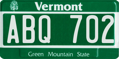 VT license plate ABQ702