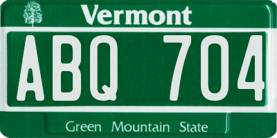 VT license plate ABQ704