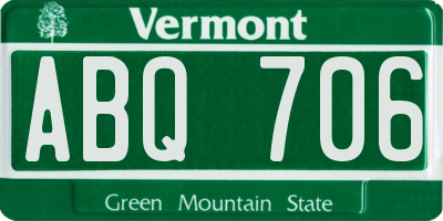 VT license plate ABQ706