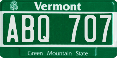 VT license plate ABQ707