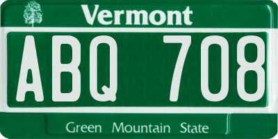 VT license plate ABQ708