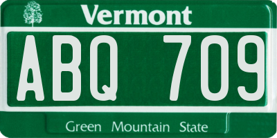 VT license plate ABQ709