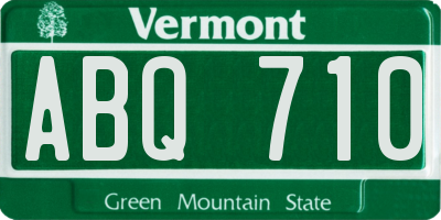 VT license plate ABQ710