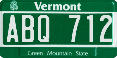 VT license plate ABQ712