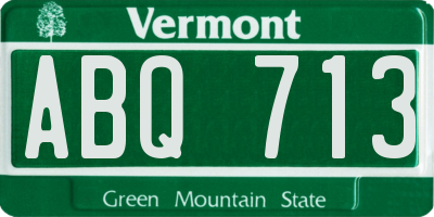 VT license plate ABQ713