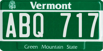 VT license plate ABQ717