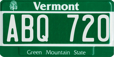 VT license plate ABQ720