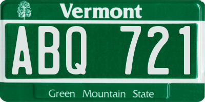 VT license plate ABQ721