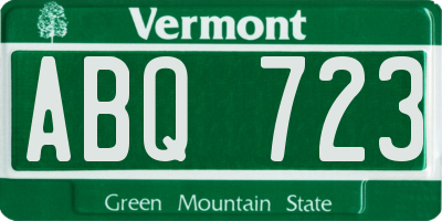 VT license plate ABQ723