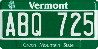 VT license plate ABQ725