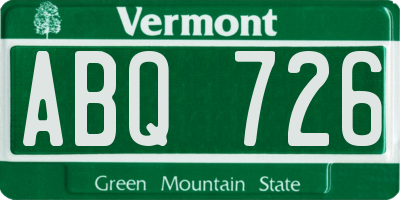 VT license plate ABQ726