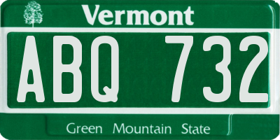 VT license plate ABQ732