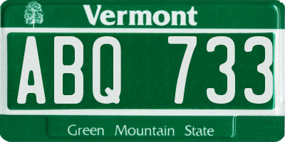 VT license plate ABQ733