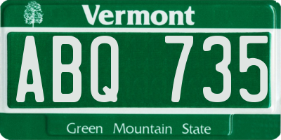 VT license plate ABQ735