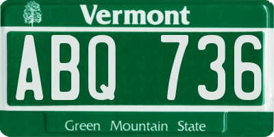 VT license plate ABQ736