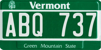 VT license plate ABQ737