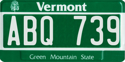 VT license plate ABQ739