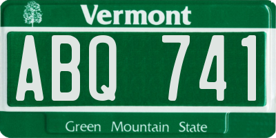 VT license plate ABQ741