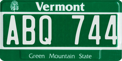 VT license plate ABQ744