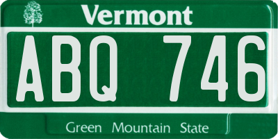 VT license plate ABQ746