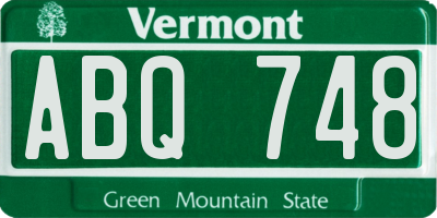 VT license plate ABQ748