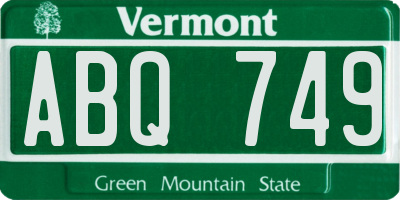 VT license plate ABQ749