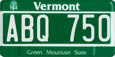 VT license plate ABQ750