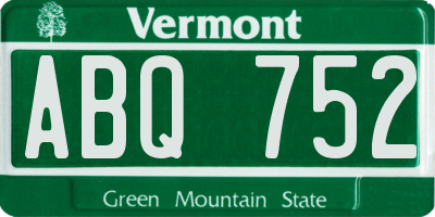 VT license plate ABQ752