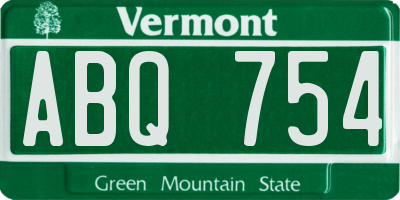 VT license plate ABQ754