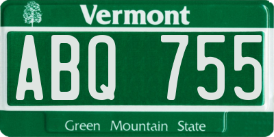 VT license plate ABQ755