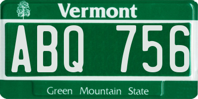 VT license plate ABQ756