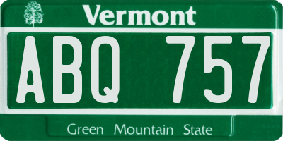 VT license plate ABQ757