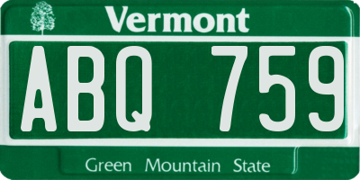 VT license plate ABQ759