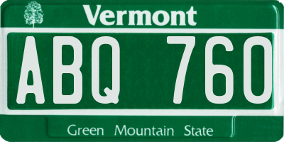 VT license plate ABQ760