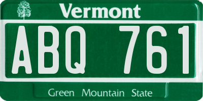 VT license plate ABQ761