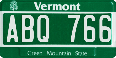 VT license plate ABQ766