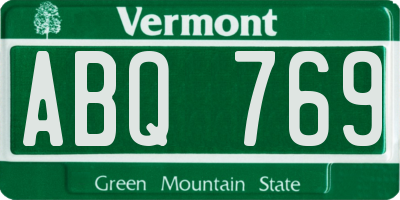 VT license plate ABQ769