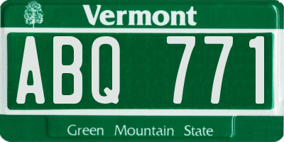 VT license plate ABQ771