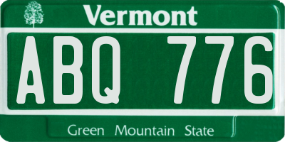 VT license plate ABQ776