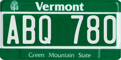 VT license plate ABQ780