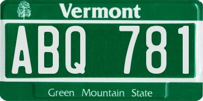 VT license plate ABQ781