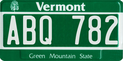 VT license plate ABQ782