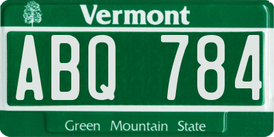 VT license plate ABQ784