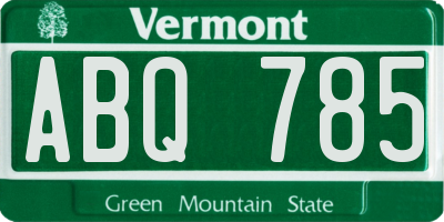 VT license plate ABQ785