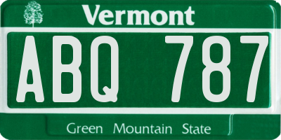 VT license plate ABQ787