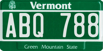 VT license plate ABQ788