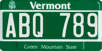 VT license plate ABQ789