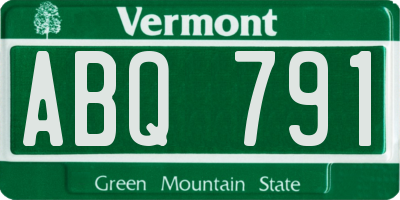 VT license plate ABQ791