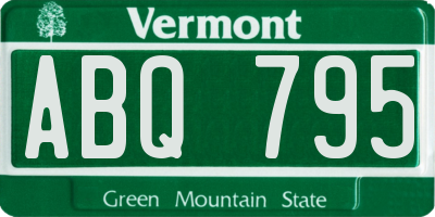 VT license plate ABQ795